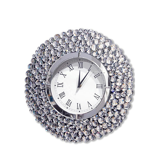 Wholesale luxury silver hot sales mirror wall clock