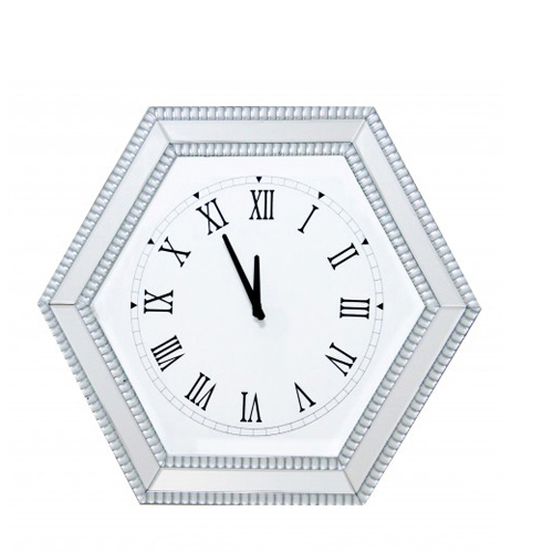 Wholesale luxury silver hot sales mirror wall clock