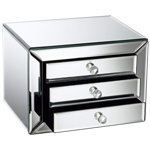 Coolbang customized luxurious crystal handles floor mirror jewelry box