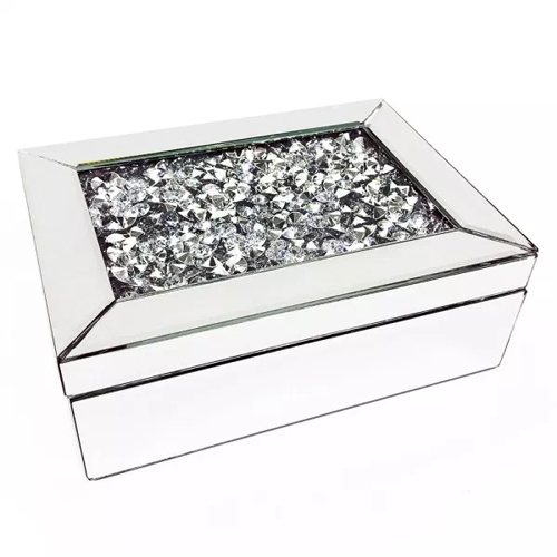 Coolbang customized luxurious crystal handles floor mirror jewelry box