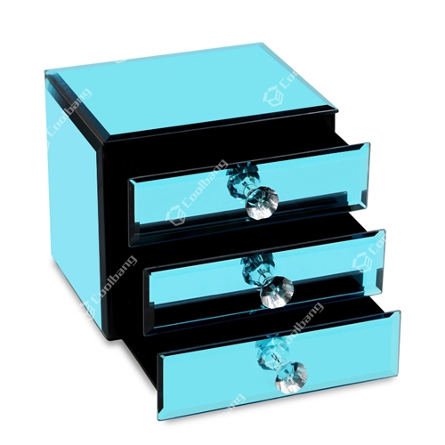 Coolbang customized luxurious crystal handles floor mirror jewelry box