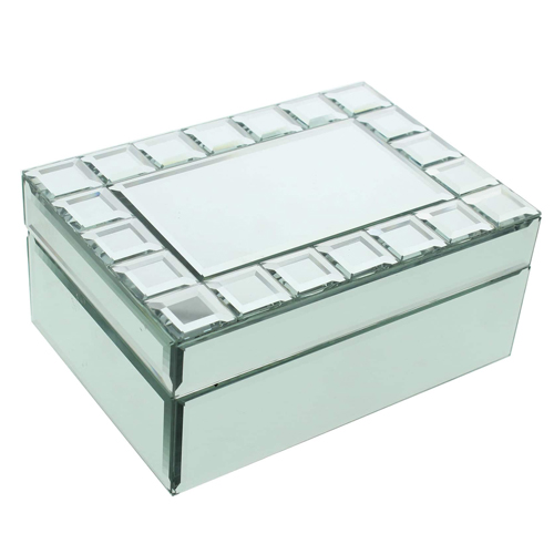 Coolbang customized luxurious crystal handles floor mirror jewelry box