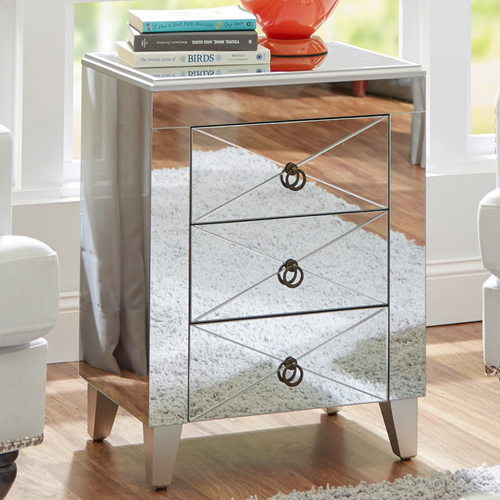 Mirrored Bedside Table
