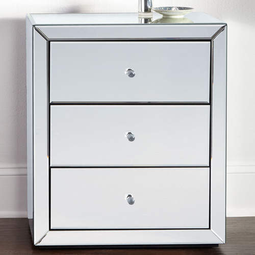 Mirrored Bedside Table, Mirrored Nightstand