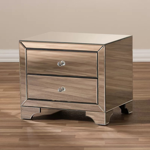 Mirrored Bedside Table, Mirrored Nightstand