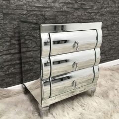 Curved Mirrored Bedside- CBFN77