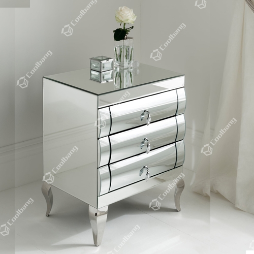 Curved Mirrored Bedside- CBFN78