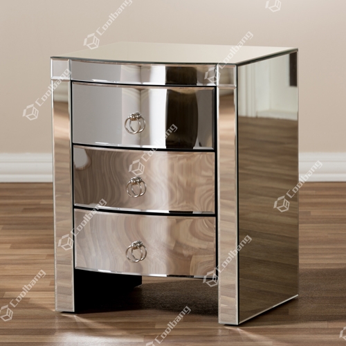 Curved Mirrored Bedside- CBFN79