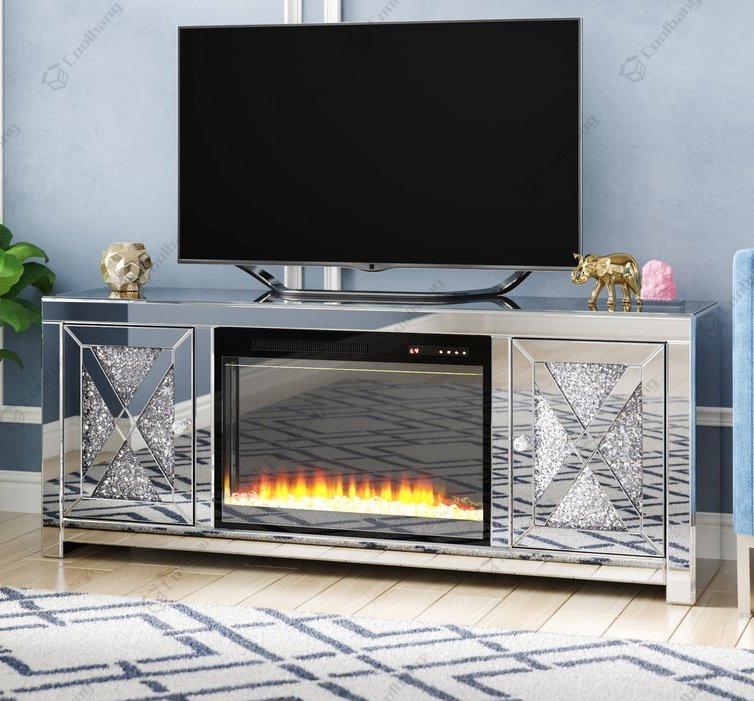 Mirrored Furniture Factory Wholesale Electric Fireplace