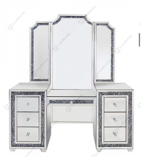 Crushed Diamond Dressing Table with LED Mirror