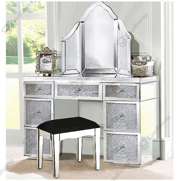 Factory Wholesale Crushed Diamond Hollywood Dressing Table