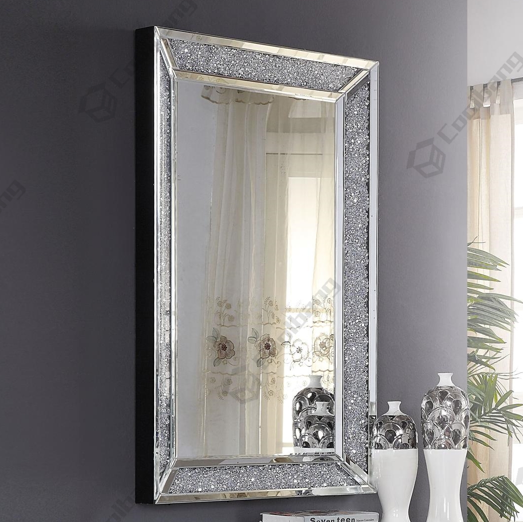 Factory Wholesale Modern Home Crushed Diamond Wall Mirror