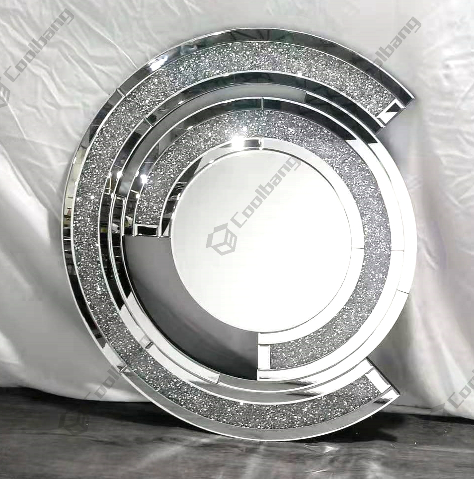 Factory Wholesale Modern Home Crushed Diamond Wall Mirror