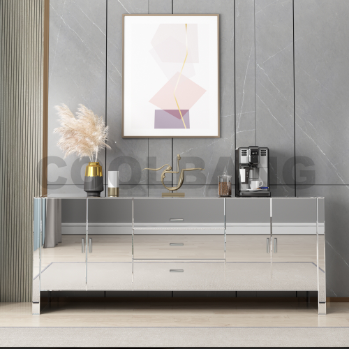 Silver Modern living room Mirrored Sideboard & Sideboard