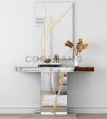 New Design Cracked Mirrored Console Table with Wall Mirror